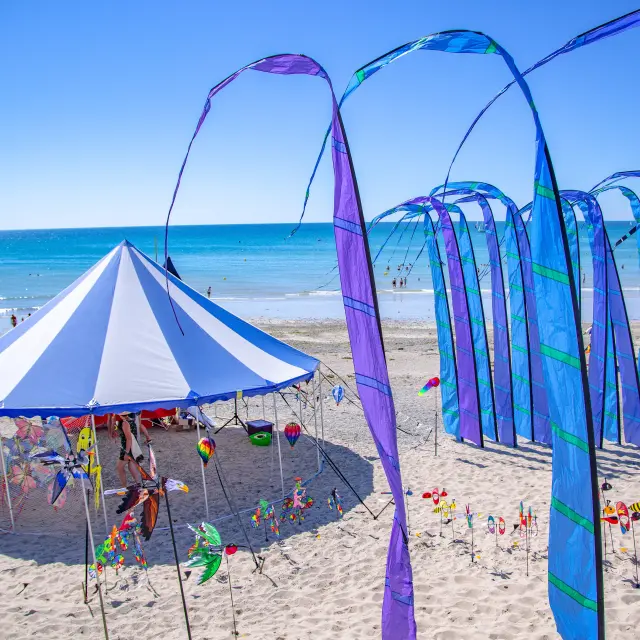 Cerf volants sur la plage de Agon Coutainville