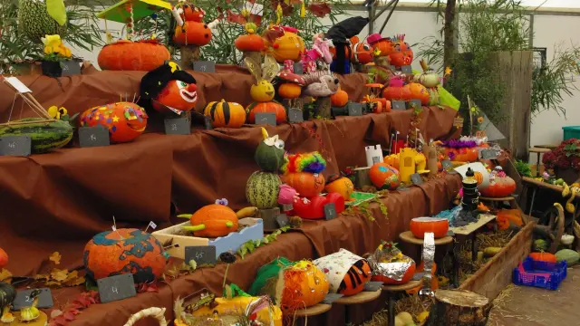 Stand du concours de citrouilles à la foire SAint Luc de Gavray