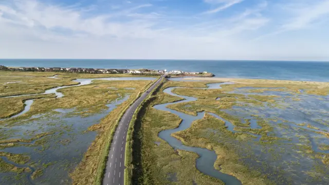 Route au milieu du havre de Blainville