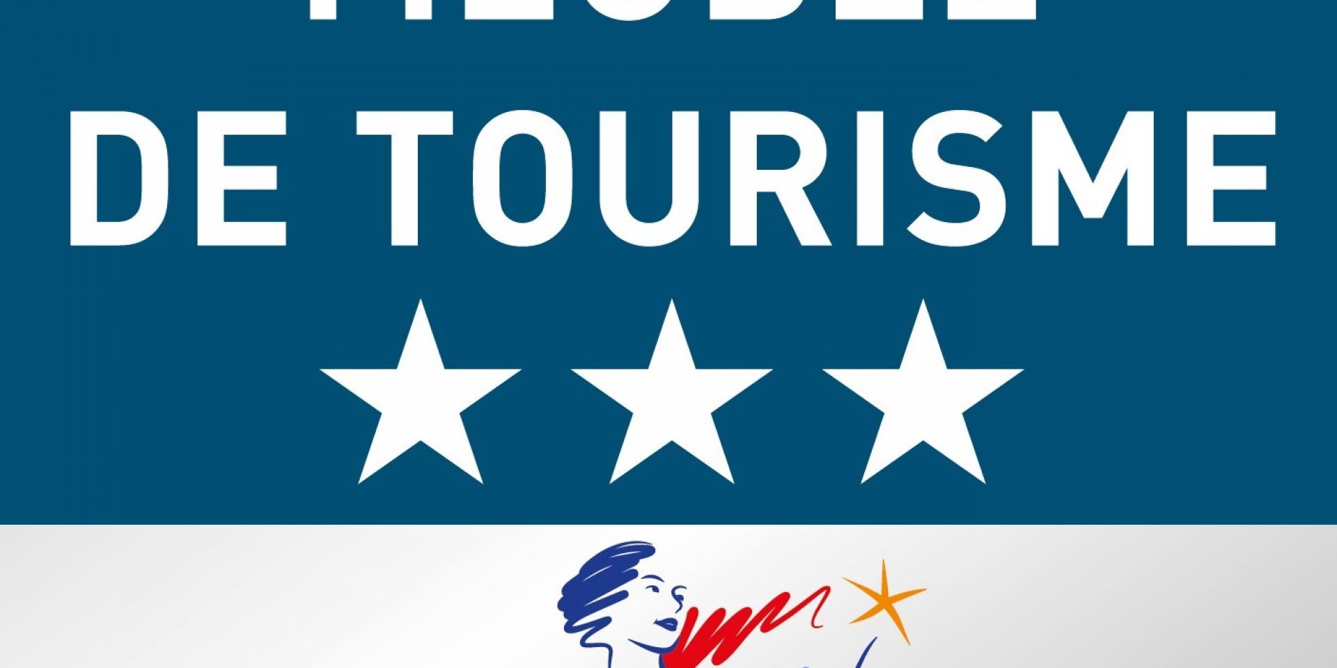 Logo Meublé de Tourisme 3 étoiles avec le logo France