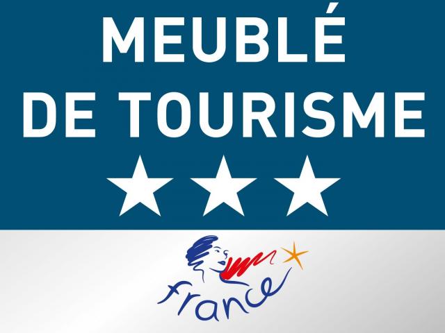 Logo Meublé de Tourisme 3 étoiles avec le logo France