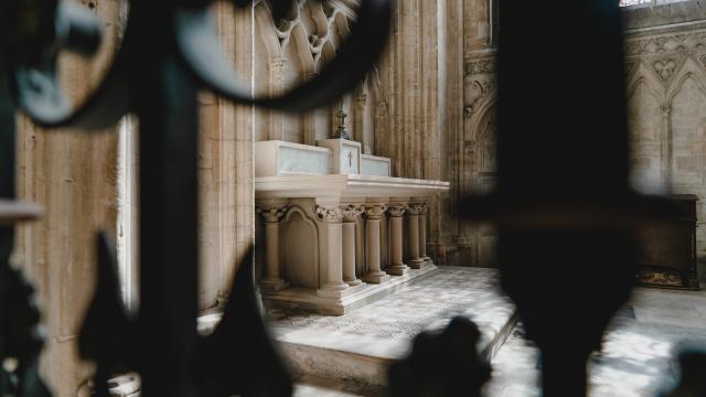 Vue de l'intérieur de la cathédrale de Coutances