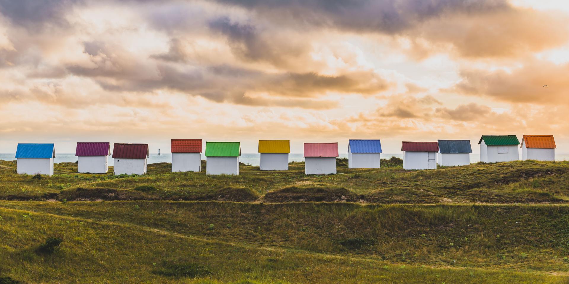 Cabines de plage de Gouville sur Mer