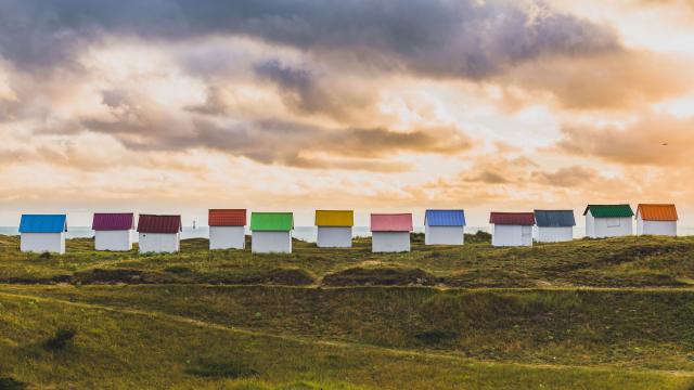 Cabines de plage de Gouville sur Mer