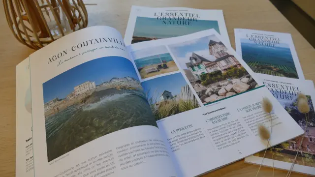 Offene Seiten eines Magazins mit Artikeln und Bildern über die Natur