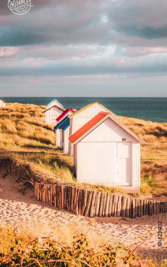 Fond d'écran avec les cabines de Gouville sur Mer