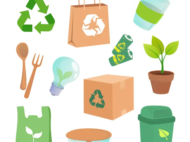 Divers objets recyclables et écologiques