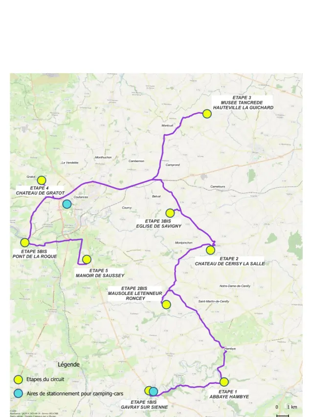 Itinéraire camping-car N°1 de Coutances Tourisme
