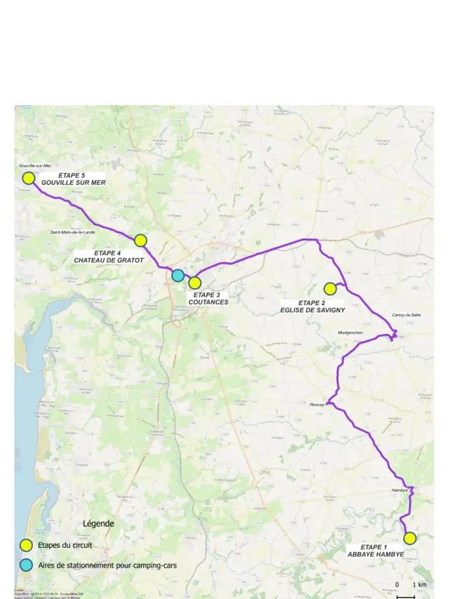 Itinéraire camping-car N°3 de Coutances Tourisme