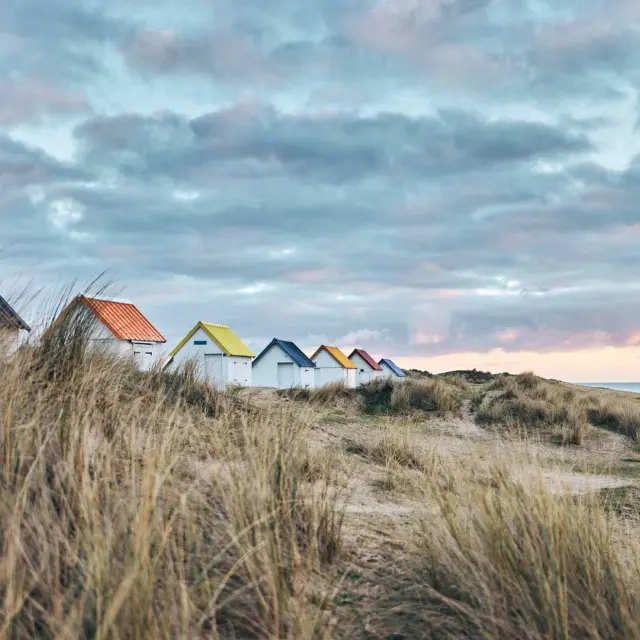 Plage des cabines de Gouville sur Mer