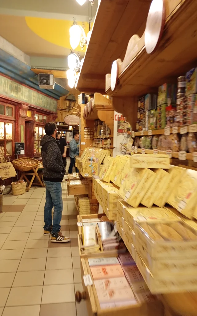 Person shopping in a traditional delicatessen