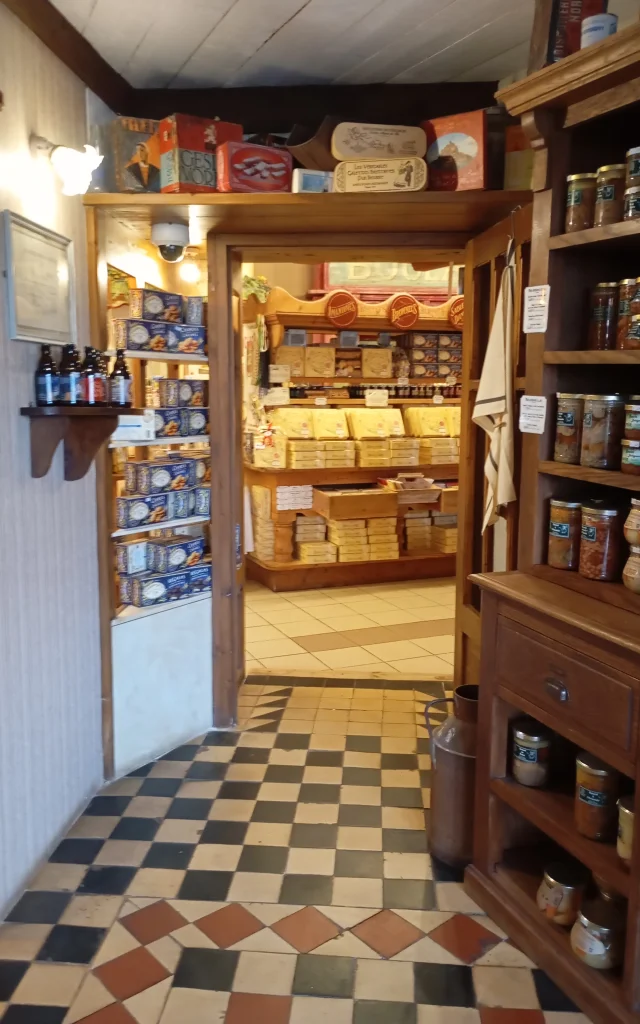 Interior of a shop with shelves filled with artisan products